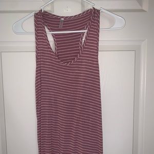 Pink and white striped tank top